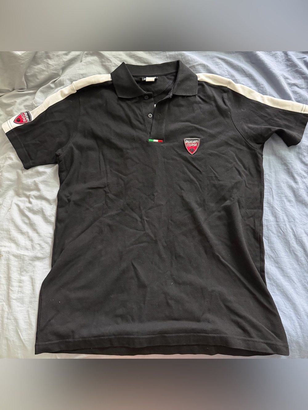 Ducati Corse Men XXL Black Short Sleeve Moto Racing Polo Shirt